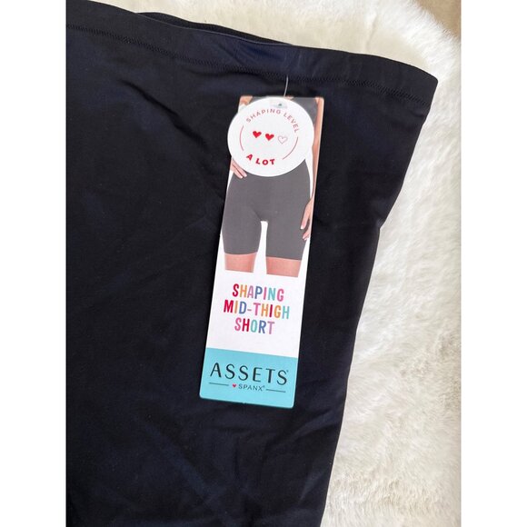 ASSETS by Spanx size 1X Shaping Mid-Thigh Shaper shorts Black - Picture 3 of 4